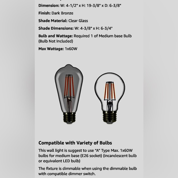 BRONZE WALL SCONCE - Picture 6 of 10